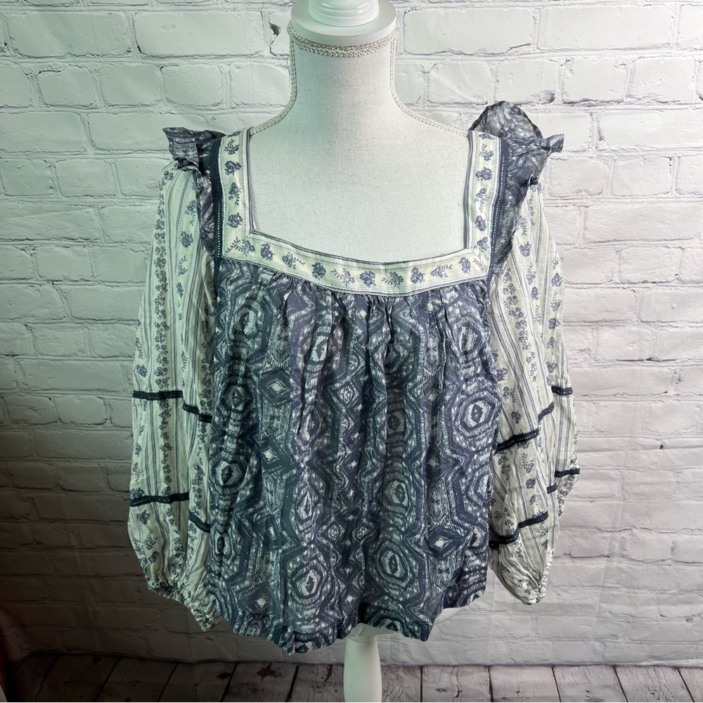 Free People Mostly Meadow Blouse Top Large NWT